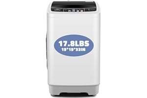 Nictemaw Portable Washing Machine, 17.8Lbs Capacity Full-Automatic Portable Washer with Drain Pump, 2.4Cu.ft Washer and Dryer Combo with LED Display, 10 Programs & 8 Water Levels for Apartment Dorm RV