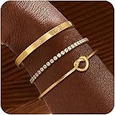 Picuzzy Gold Bangle Bracelets for Women, Non Tarnish Dainty 14K Gold Plated Cuff Bracelets Stackable for Women,Waterproof Bracelet Stack Gold Jewelry Gifts Trendy Adjustable Accessories
