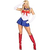 Leg Avenue Women’s 3 PC Sexy Sailor Halloween Costume, Bodysuit with Skirt
