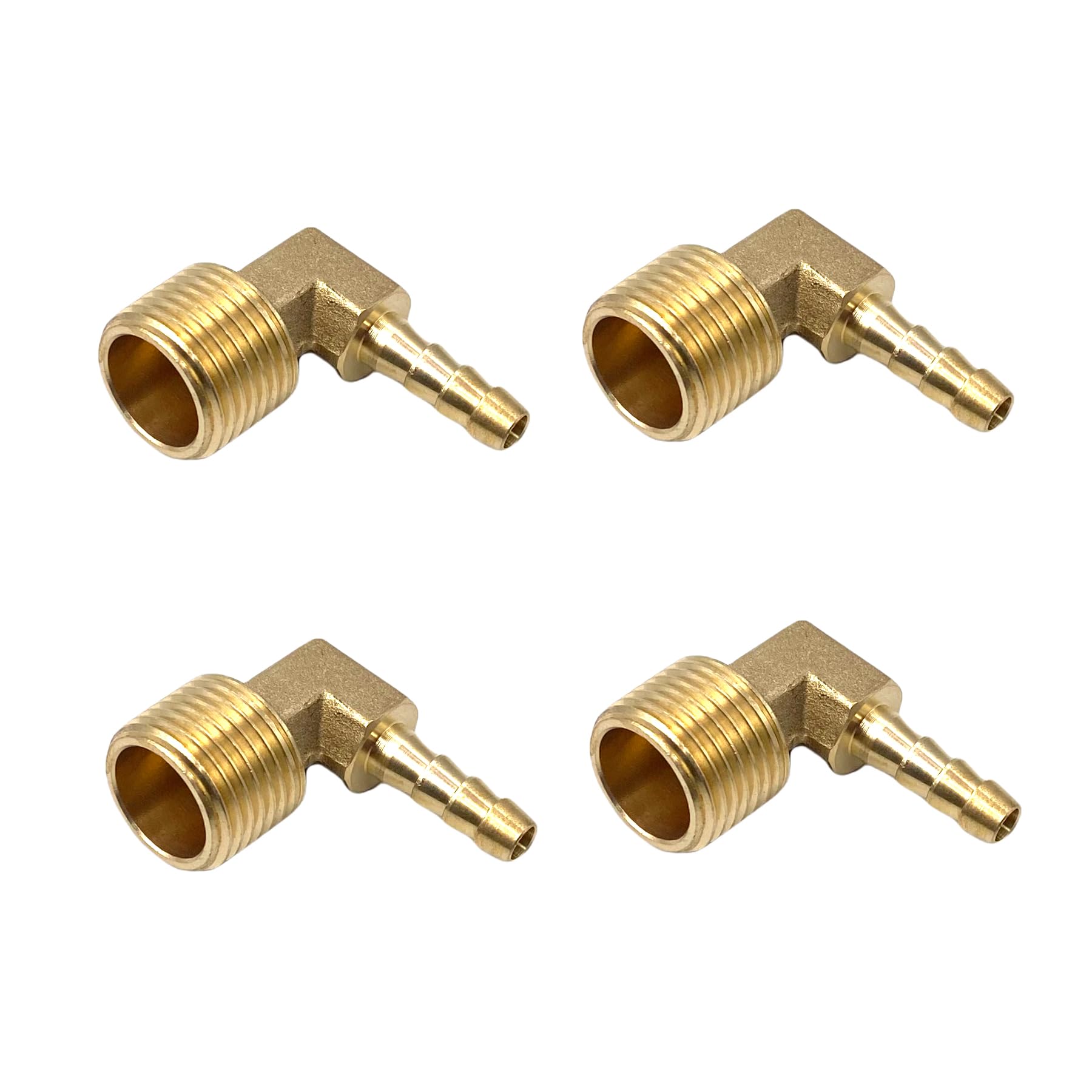 Photo 1 of 4 Pcs 1/2 Inch NPT Male x 1/4 Inch OD 90 Degree Brass Elbow Fittings for Low-pressure,Fuel,Air and Non-potable Water Chilling Application
