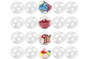 20 Pack Clear Ornaments Balls,Accfore DIY Plastic Fillable Christmas Decorations Tree Balls Baubles Craft Transparent Ball Gifts for Christmas Wedding Party New Years Present Home Decor,50mm