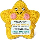 Friendship Crochet Star Gift for Women Friend, Emotional Support Cheer Crochet Doll, Going Away Goodbye Farewell Leaving Long Distance Relationship Gifts for Best Friend Girlfriend Boyfriend Couple