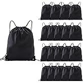 Haokuaile Drawstring Backpacks, 20 Pack — Ideal for Parties, Classroom Activities, Group Events & Giveaways (20, Black)