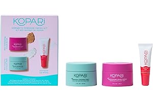 Kopari Forever Faves Bundle | Mini Organic Coconut Melt, Exfoliating Mini Coconut Crush Scrub, Clear Moisturizing Lip Glossy | Body and Lip Kit to Soothe and Hydrate Dry Skin | Cruelty Free, Vegan