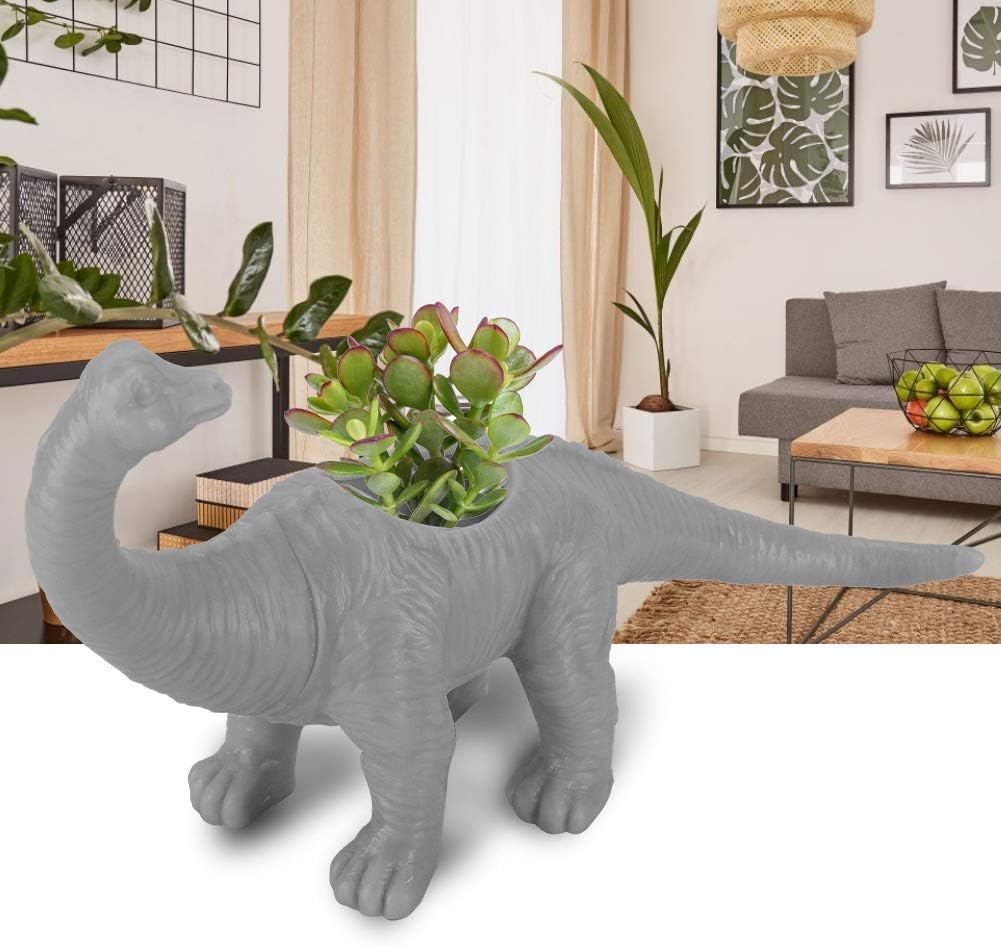 Flower pot, personality Dinosaur Animal Flower Pot Succulent Cactus Garden Pot Home Decoration(Grey) - Image 4