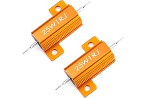 Chanzon 2pcs Wirewound Aluminum Shell Resistor 1 Ω ohm 1r0 25W ±5% Tolerance 1R Rohs Certified