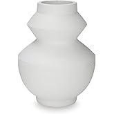 Signature Design by Ashley Naveen Contemporary Vase with Geometric Form Deisgn, White