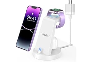 Charging Station for Multiple Devices,3 in 1 Fast Charging Station Dock for iPhone Series 14 Pro Max/13/12/11/X/8 Plus,for Airpods,DUMTERR Desk Wireless Charger for Apple Watch 8/Ultra/7/6/SE/5/4/3/2