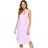 WiWi Nightgowns for Women Bamboo Viscose Super Soft Sleeveless Racerback Night Shirts Plus Size Cooling Sleepshirts S-4X