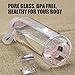 Bonison Novelty Durable Glass Water Bottle with Colorful Soft Silicone Sleeve (14 Ounce, Peach)
