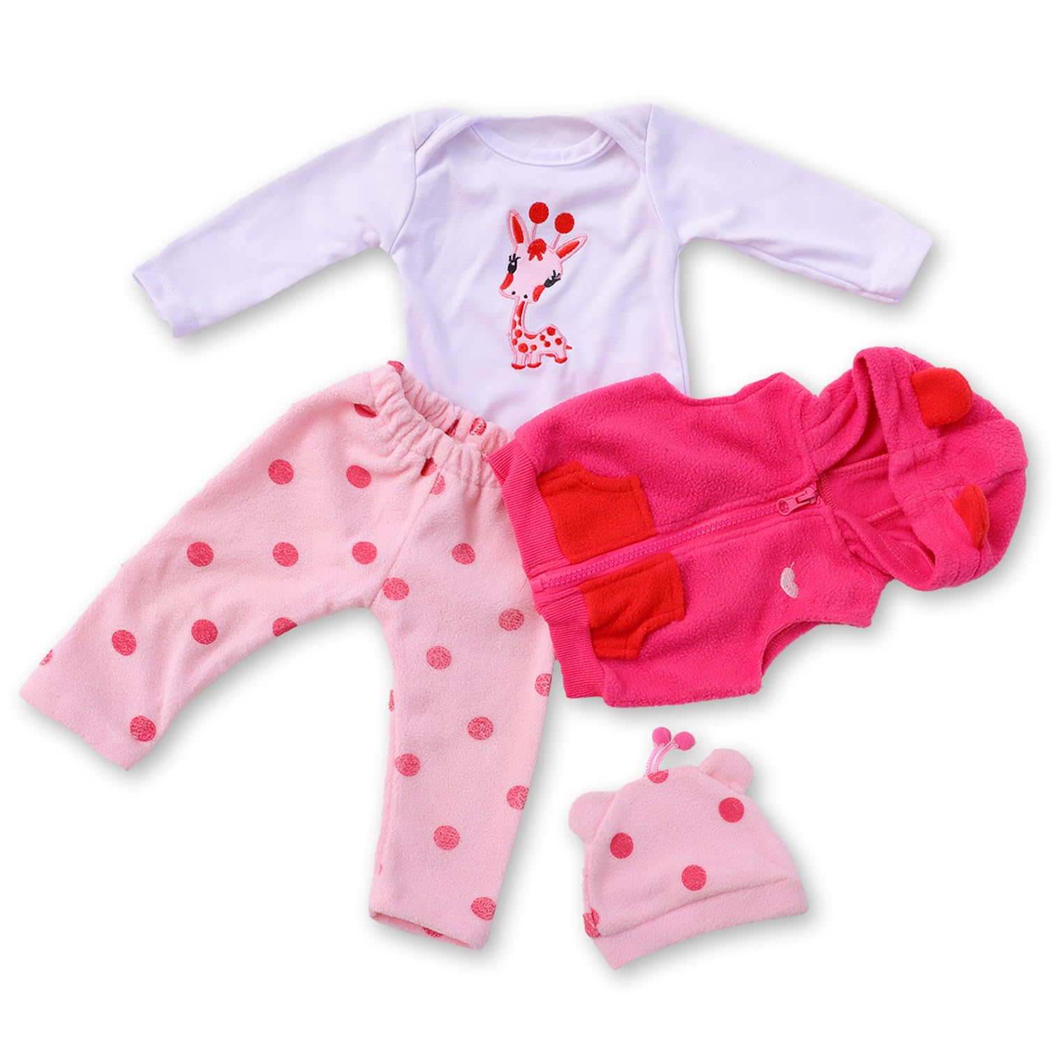 RUNGQIANY Reborn Dolls Clothes Fawn Pink Fashion Set Washable Reborn Clothes 22 Inch Girls Suitable For Newborn Dolls 20 Inches - 22 Inches （22 Inch Reborn Baby Clothes）