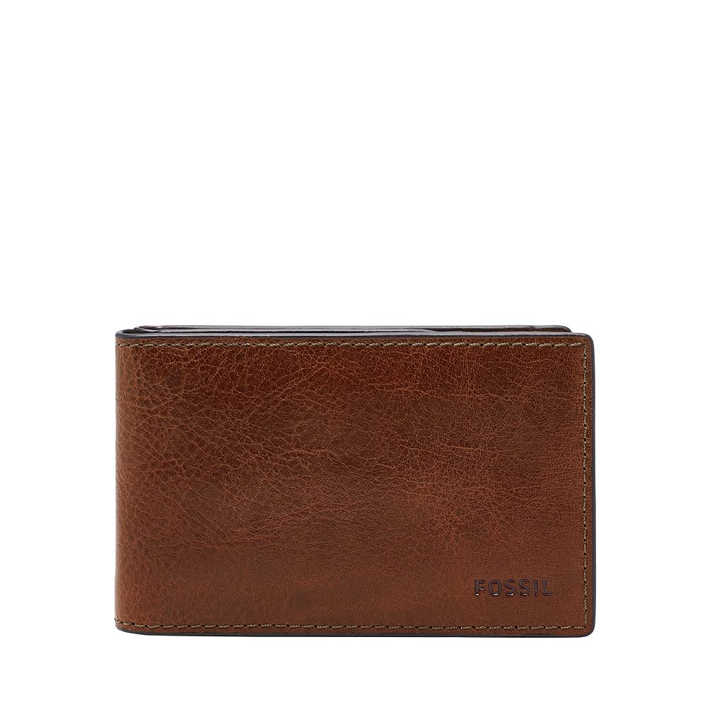 Fossil Wallet for Men Andrew, Eco Leather/PVC Trim Bifold cognac 11.5 cm L x 1.9 cm W x 7.7 cm H ML4391222