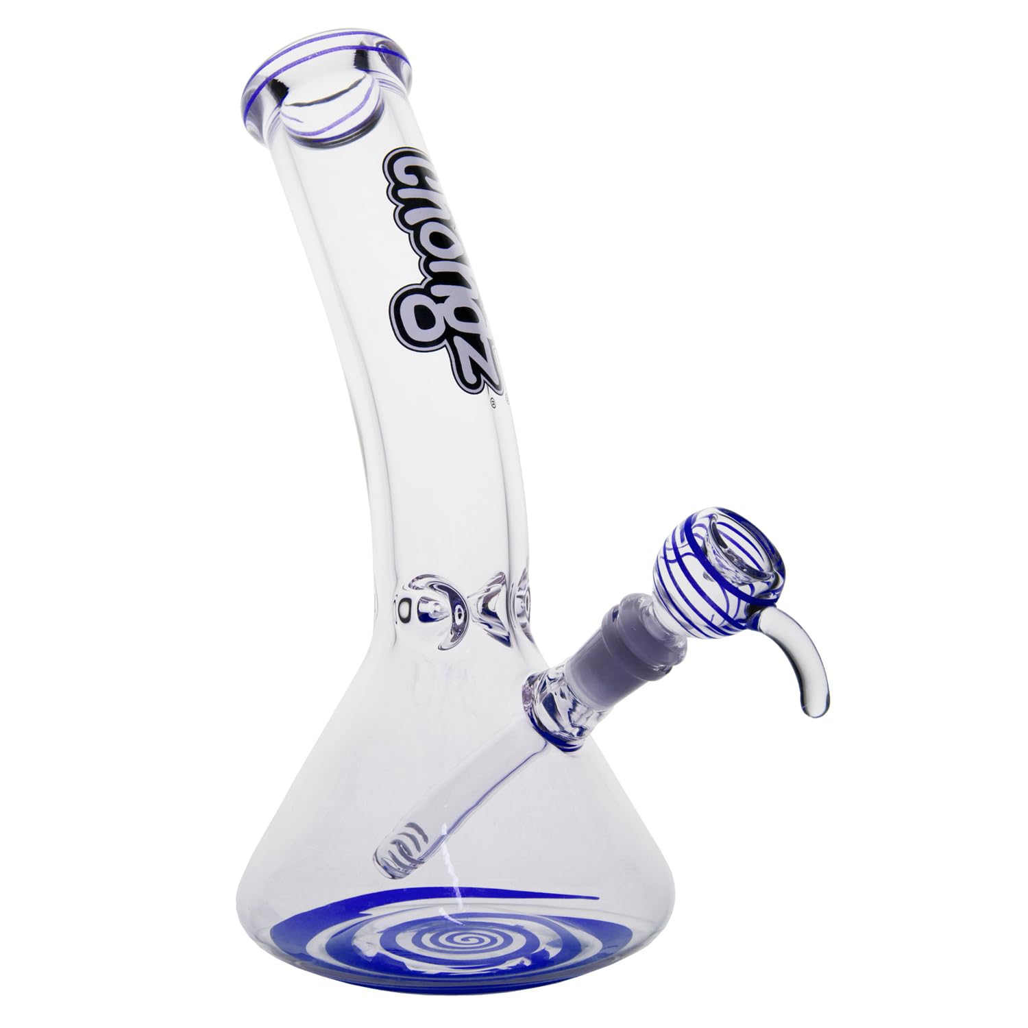 Chongz brand 30cm 7mm 'Goosebump' Ice Glass Waterpipe bong, manufactured from 7 mm thick borosilicate glass, handblown, stands approximately 30 cm tall (Blue)