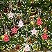 32 Pieces Christmas Wooden Crafts Hangings Ornaments Christmas Tree Decoration, Snow and Star Presents Decoration Accessories (16PCs Star Style and 16PCs Christmas Trees Style)