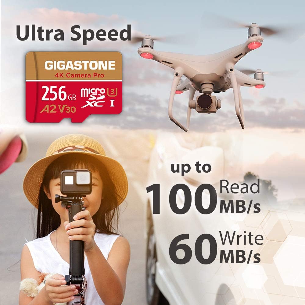 5-Years Data RecoveryGIGASTONE 256GB Micro SD Card, 4K Camera Pro, A2 V30 for Smartphone Gopro, Action Cams, 4K UHD Video - Image 3