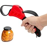 Jar Opener, Adjustable Belt Wrench Can Opener Jar Lid Opener Tool Easy Twis-t Rubber Jar Gripper Multi Can Openers for Weak Hand(red)