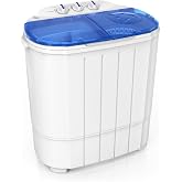 ROVSUN 11lbs Portable Washing Machine, Twin Tub Washer, 110V 340W | Electric Mini Washer with Spin Dryer, Washer(7lbs) and Spinner(4lbs), for Home Dorms Apartments RV Camping