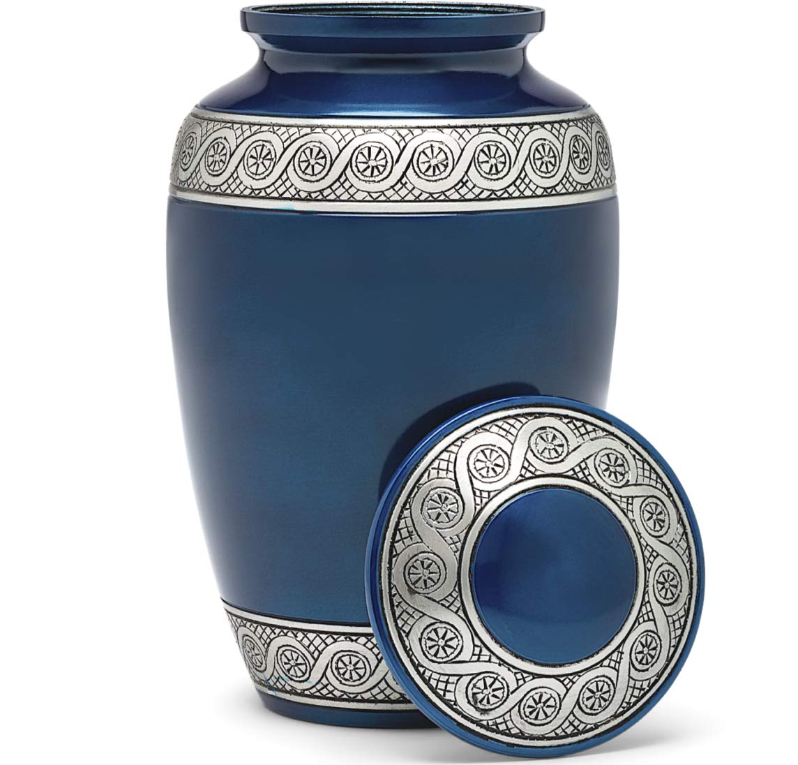 Eternal Harmony Cremation Urn for Human Ashes | Memorial Urn Carefully Handcrafted with Elegant Finishes to Honor and Remember Your Loved One | Adult Urn Large Size with Beautiful Velvet Bag (Blue) โ image 1