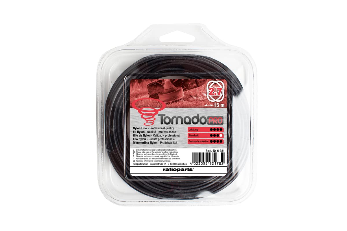 Ratioparts 2.7mm Nylon Tornado Copolymer 15m Trimmer Line - Black