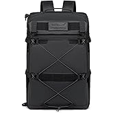KEQIKAI 45L Travel Backpack, 15.6 Inch Laptop Backpack for Men Women, Large Carry on Backpack Airplane Approved, Waterproof Rucksack Casual Daypack with Shoe Compartment for Work Business Hiking Black