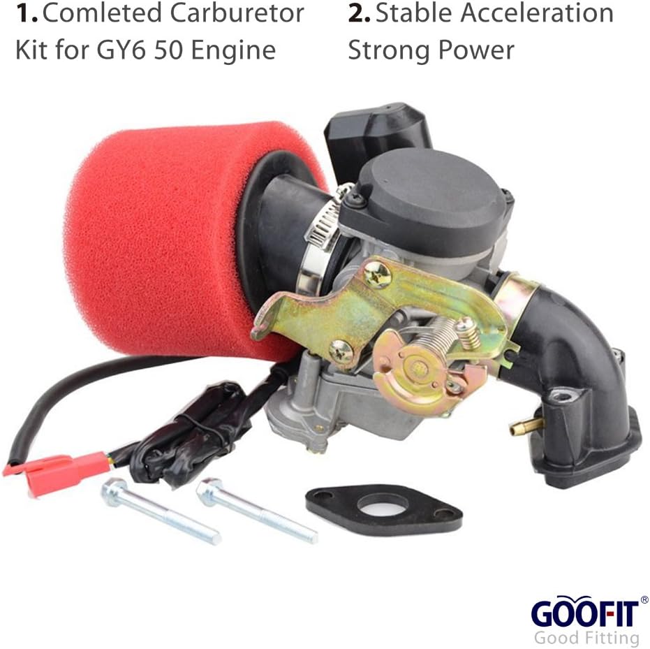 GOOFIT 18mm Carburetor Air Filter Intake Manifold Throttle Cable Replacement for 139QMB 139QMA GY6 4 Stroke 49cc 50cc Engine Scooter Go Karts Moped - Image 5