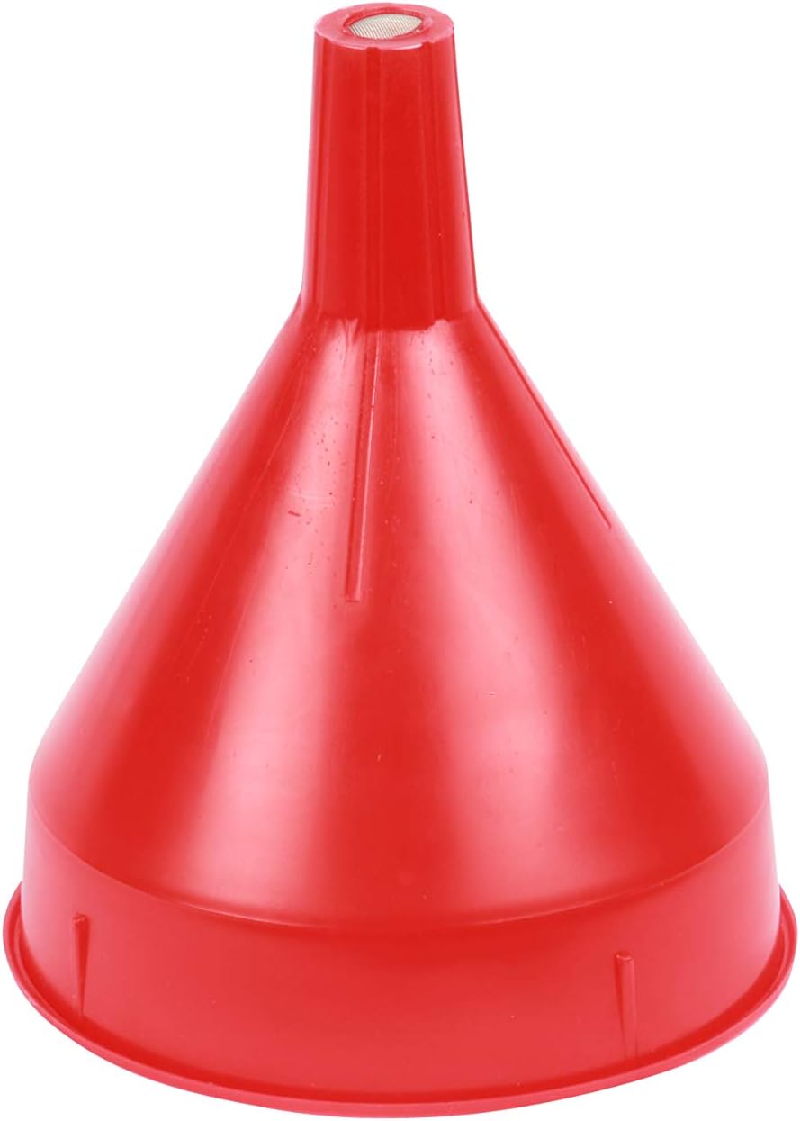 WirthCo32002 Funnel King Red Safety Funnel with Screen/Strainer – Funnel for Oil, Fuel, Gas, and Automotive – Large 2 Quart Capacity