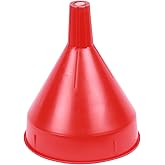 WirthCo 32002 Red Safety Funnel with Screen/Strainer Funnel for Oil, Fuel, Gas, and Automotive Large 2 Quart Capacity
