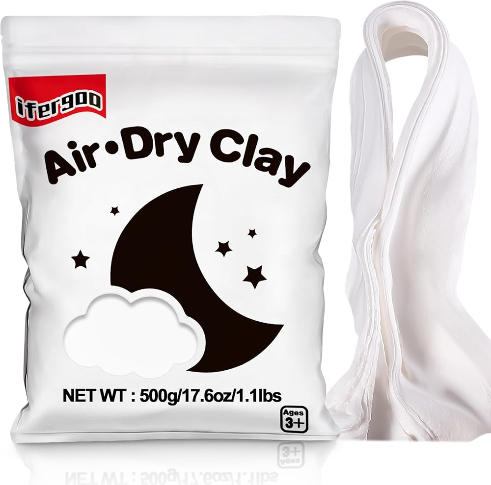 iFergoo Air Dry Clay Ultra Light Modeling White 500 g 1.1 lb