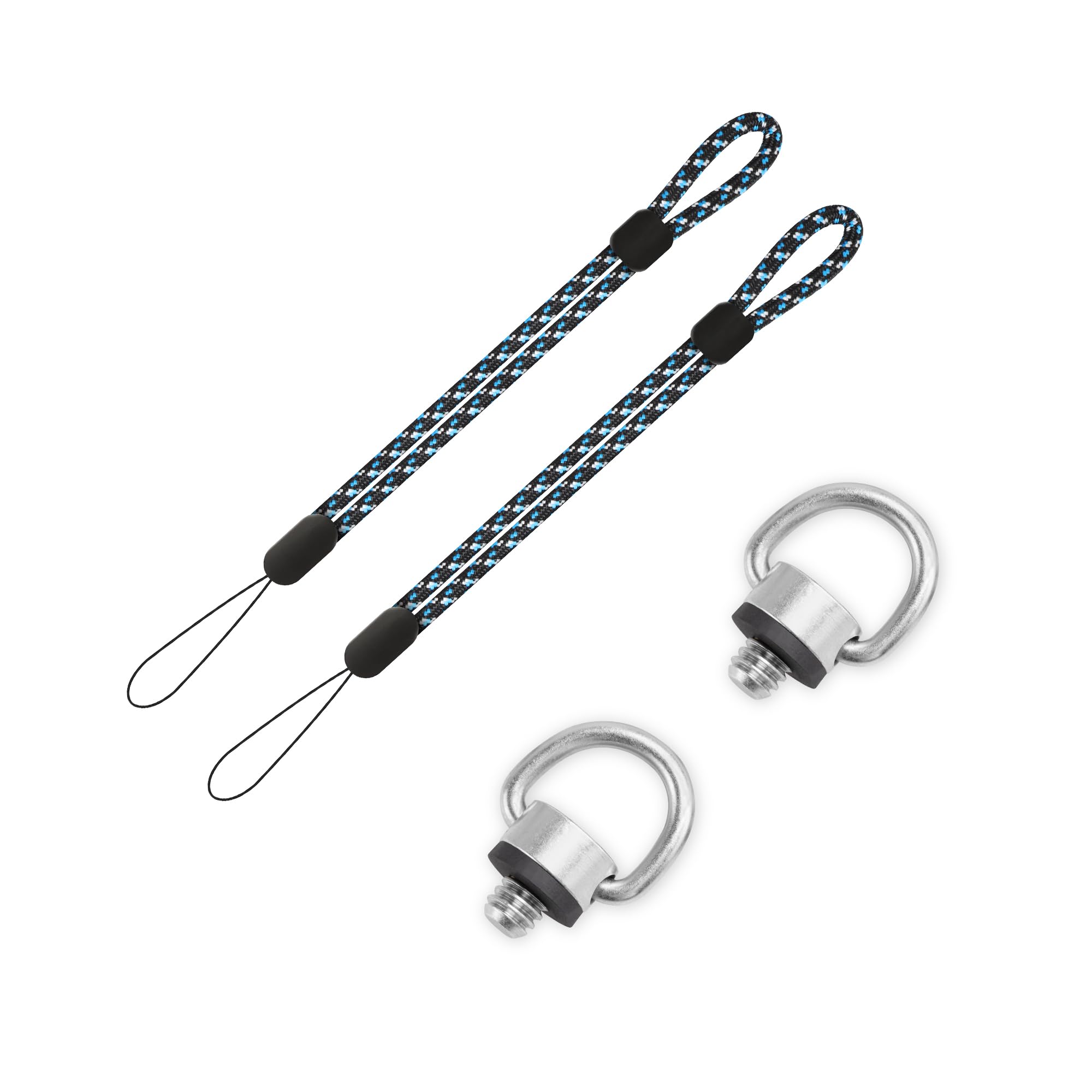JUNART 1/4 inch Camera Mounting Screws, D-shaped Screws Plus Wrist Straps, Stainless Steel Tripod Quick-release Screws, Suitable For Selfie Sticks, Tripods, Digital SLR Cameras, Gimbals(2 Sets)