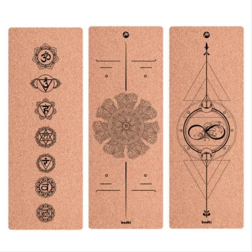 jkkl India Different Designs 183Cm*68Cm Comfortable Yoga Cork Mat Portable Non-Slip for 5Mm Outdoor Exercise TPE Thick Yoga Mat,Silver