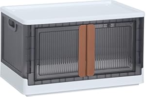 HAIXIN Storage Cabinet, 19 Gal Folding Storage Box, Stackable Cube Storage Organizer, White, 25.19 x 15.74 x 14.5 inches, 1 Pack