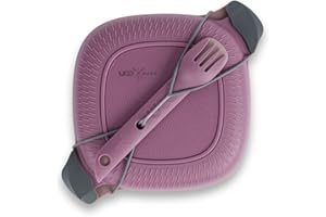 UCO Recycled ECO 5-Piece Camping and Outdoor Mess Kit with Bowl, Plate, Switch Spork Utensil Set