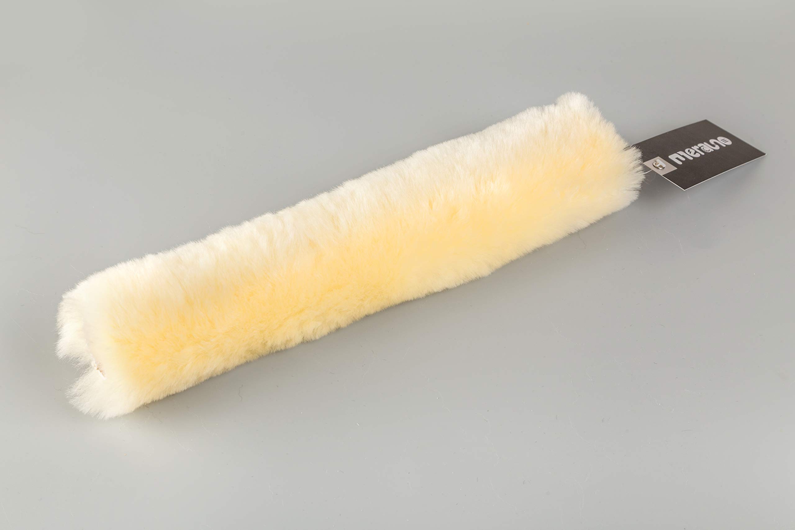 Merauno lamb wool noseband protector with Touch Fasteners strap horse nose protector for halter snaffle bridle headpiece bridle made of genuine sheep wool natural black brown, 2 Sizes (28 or 32cm)