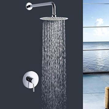 Amazon Com Huijin1 Luxury Round Wall Mounted Shower Head Set
