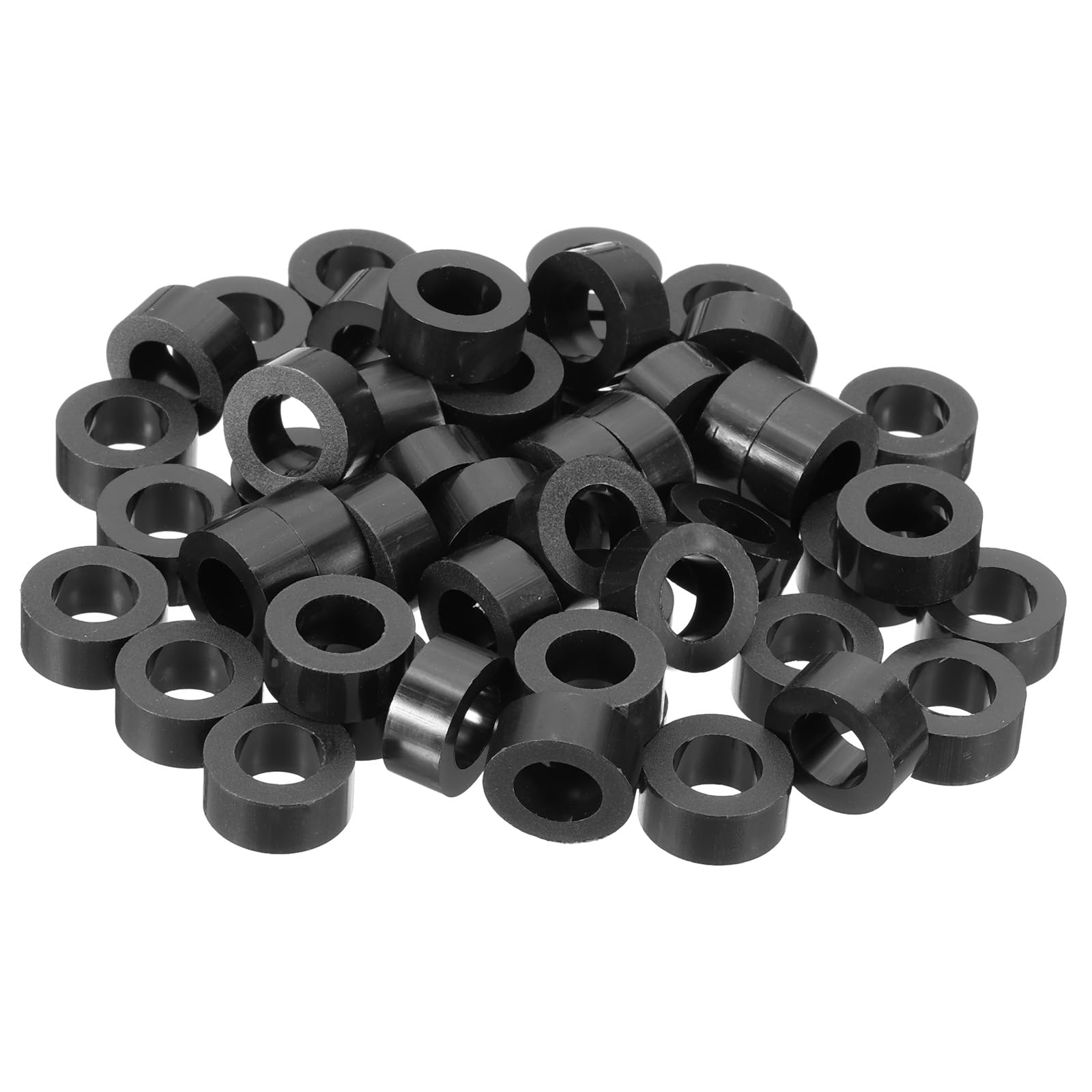 PATIKIL 120Pcs M8 ABS Spacers 5/16" ID x 9/16" OD x 1/4" L Plastic Round Spacer Washers Black Standoff Nut Unthreaded for M8 or 5/16 inch Screws Bolts Electrical Outlet