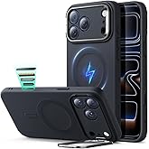 ESR Silicone Case for iPhone 17 Pro Max, Built-in Camera Stash Stand Compatible with MagSafe, Military-Grade Drop Protection Magnetic Phone Case for iPhone 17 Pro Max, Cloud Series, Black