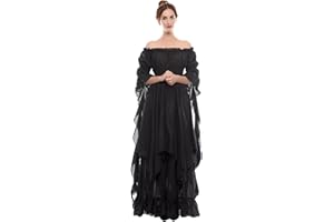 LTAKK Renaissance Dress Women Medieval Costume Victorian Dresses Peasant Gothic Fairy Witch Wedding Under Dress