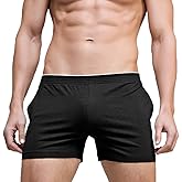 Rexcyril Men's Running Workout Active Shorts Cotton Gym Training Lounge Sleep Bottoms
