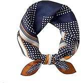 ANDANTINO 100% Real Mulberry Silk Scarf -21'' x 21''- Lightweight Neckerchief –Women Men Small Square Digital Printed Scarves