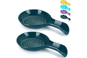Kyraton Spoon Rest 2 Pack, Plastic Spoon Holder For Kitchen Counter, Kitchen Utensil Rack For Spoons, Tongs, Spatulas, Spoon Rack For Hob, Spatula Rest, Dishwasher Safe
