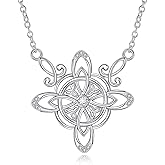 Vekoliry Nudo de Bruja Plata 925 Original Witches Knot Necklace Sterling Silver Celtic Wiccan Pendant Jewelry Gifts for Women