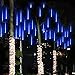 Alkbo Blue Color Meteor Shower Rain Lights Waterproof String for Wedding Party Christmas Xmas Decoration Tree Party Garden Xmas String Light Outdoor 8 Tube