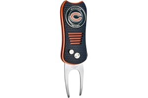 Team Golf NFL Switchblade Divot Tool with Double-Sided Magnetic Ball Marker, Features Patented Single Prong Design, Causes Less Damage to Greens, Switchblade Mechanism