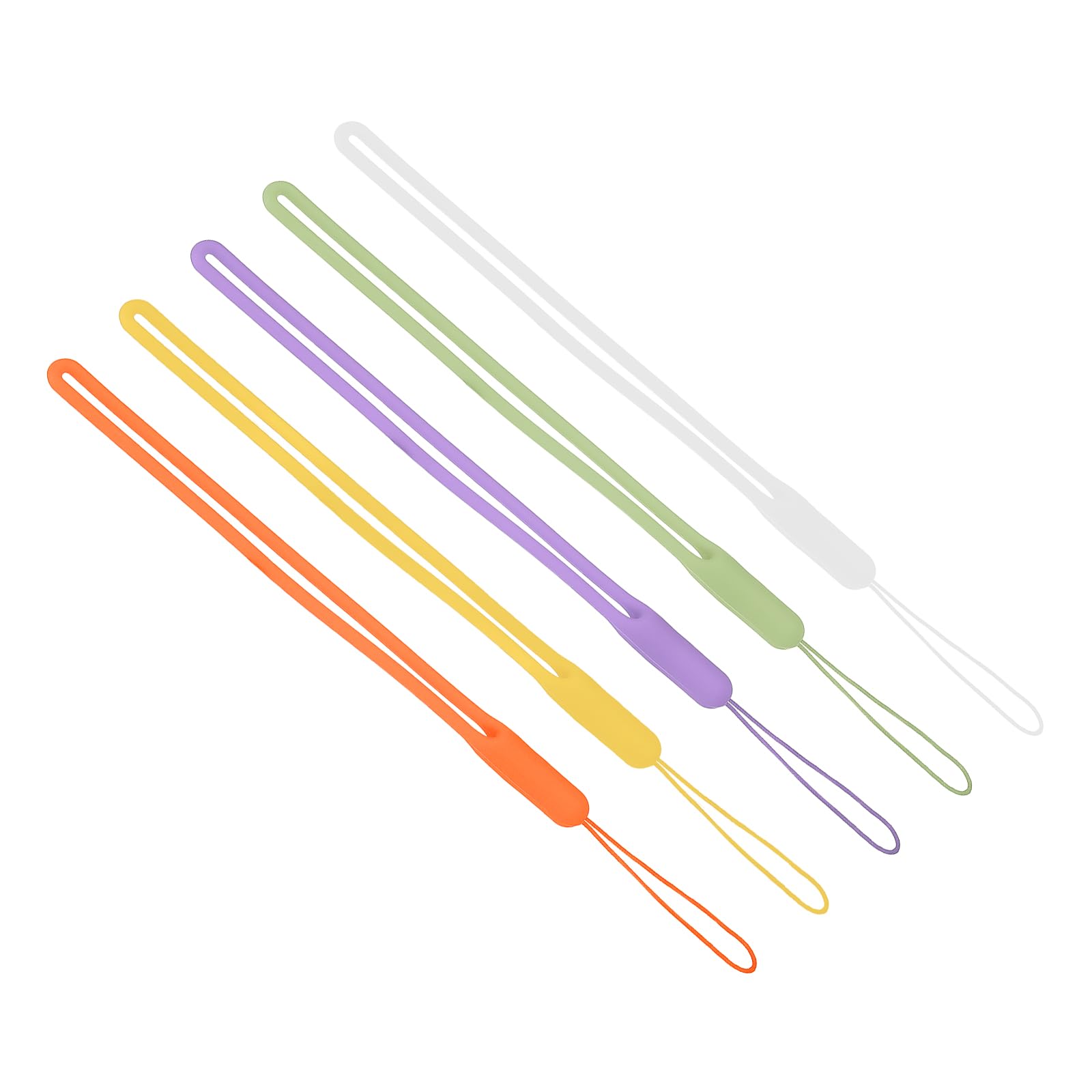 PATIKIL 19cm Wrist Strap Lanyard, 5 Pcs Silicone Short Soft Neck Lanyard Hand Wristlet String Badge Lanyard for Cellphone USB Key Chain Camera, 5 Colors — image 1