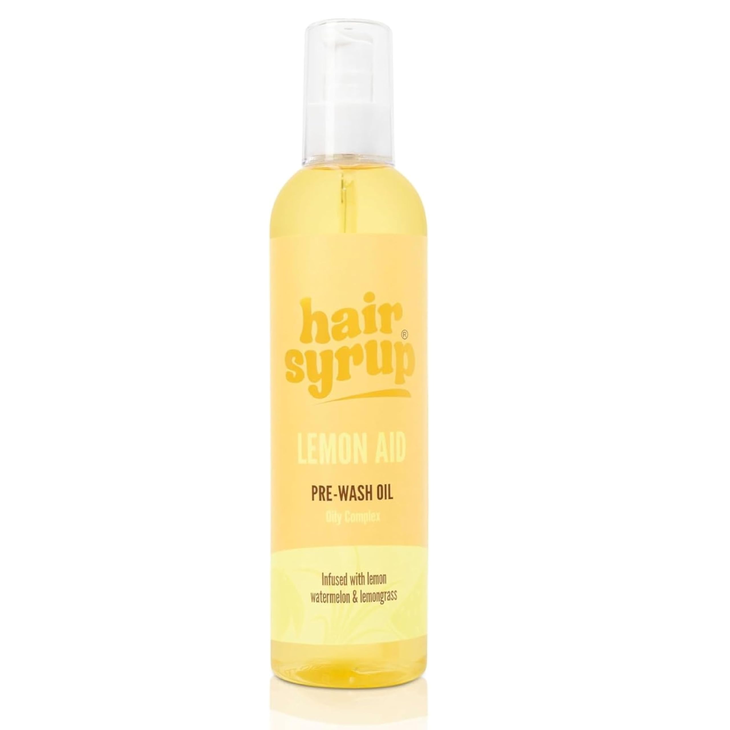 Hair Syrup | Lemon-Aid Pre-Wash Hair Oil | Refresh & Rejuvenate Your Scalp | Infused with Lemon, Watermelon & Lemongrass | Vegan | 100% Natural | 300ml Pump Bottle Applicator