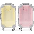 AUEAR, 2 Pack Mini Empty Luggage Storage Box Clear Suitcase Packaging Case