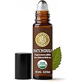 Silk Road Organic Patchouli Essential Oil Roll On, USDA Certified - Uplift Mood, Enhance Attraction, Ease Stress & Relax - 10 ml Aromatherapy Roller