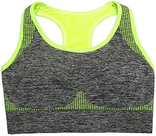 Women's Seamless Sports Bra High Impact Pocket Yoga Bras L Green - Thumbnail 2
