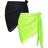 CHICGAL 2 Pieces Women Beach Sarong Bathing Suit Wrap Skirt Sheer Bikini Swimsuit Cover Ups for Swimwear