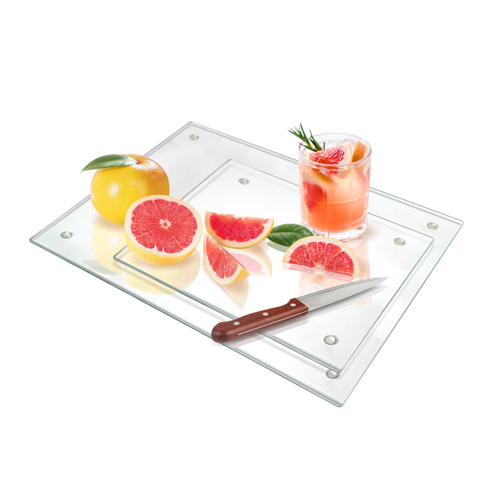 Photo 1 of *CHIPPED IN CORNER* Seelenruhe Tempered Glass Cutting Boards for Kitchen Counter, Clear Cutting Boards for Countertop, Non-Slip, Heat-Resistant, Easy to Clean, Kitchen Decoration,1PC
